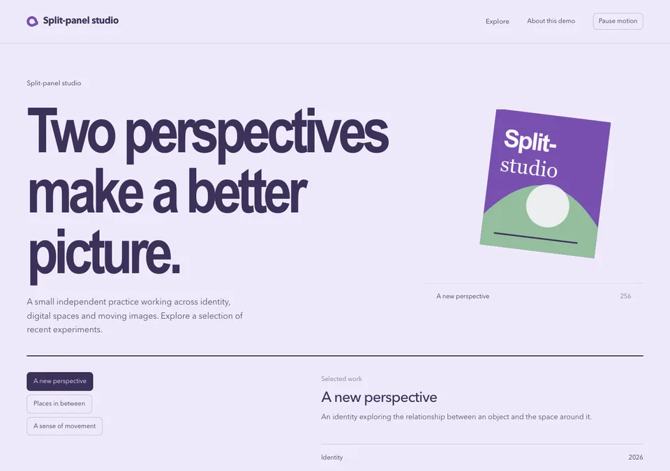 Split-panel studio preview
