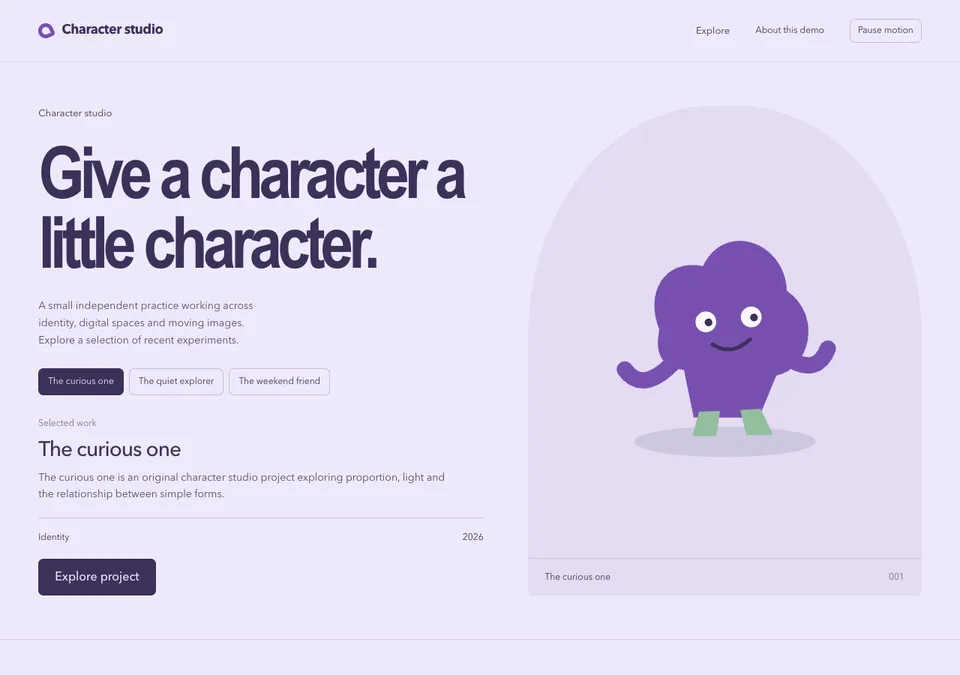 Character studio design preview