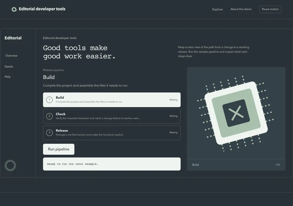 Editorial developer tools preview