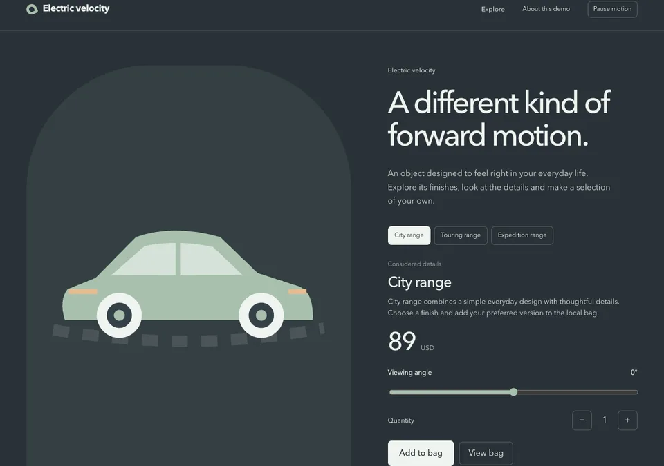 Electric velocity preview