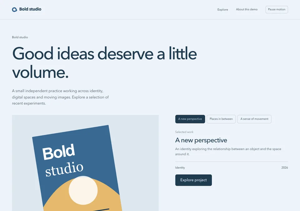 Bold studio preview