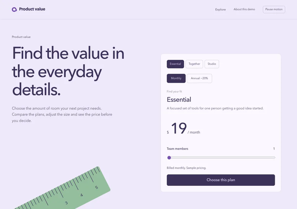 Product value preview