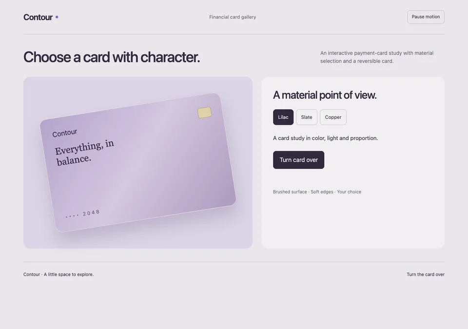 Financial card gallery preview