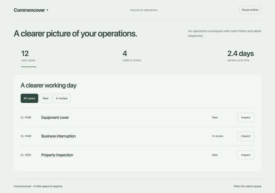 Insurance operations preview