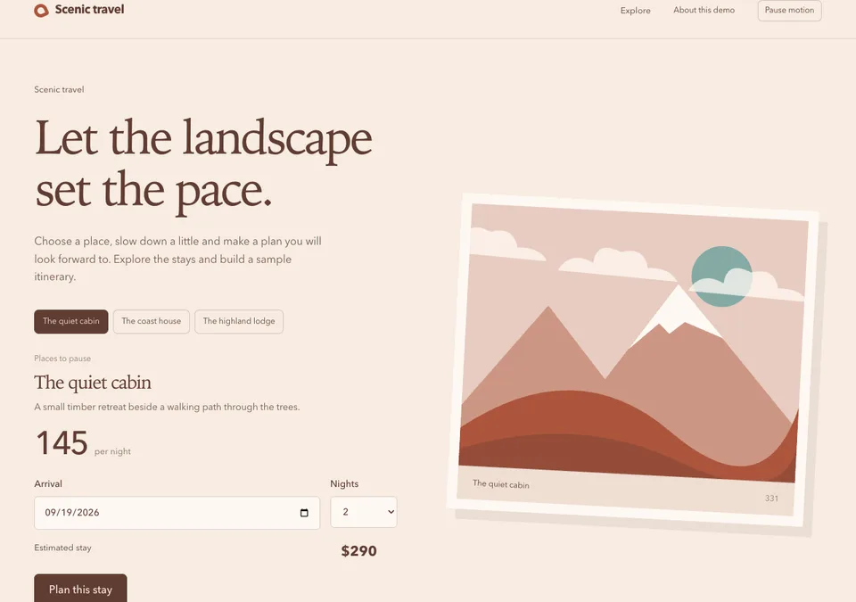 Scenic travel preview