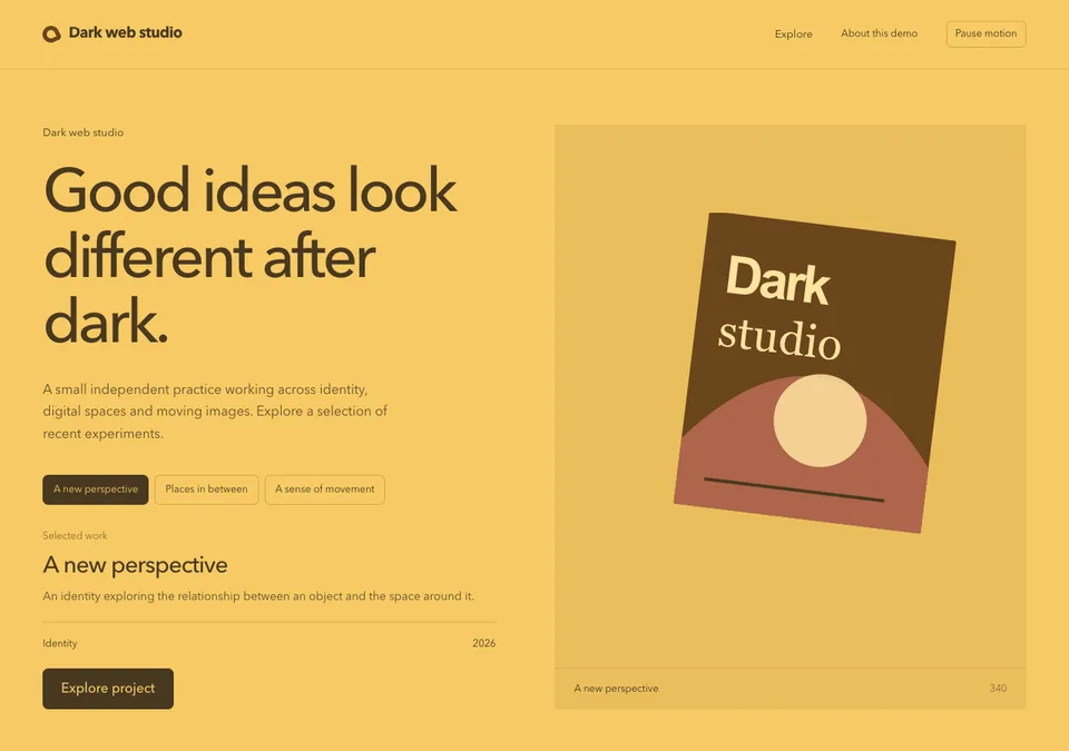 Dark web studio preview