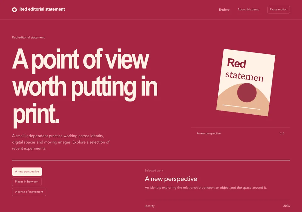 Red editorial statement design preview