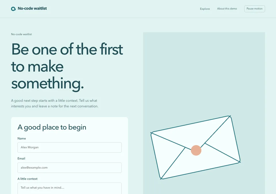 No-code waitlist preview
