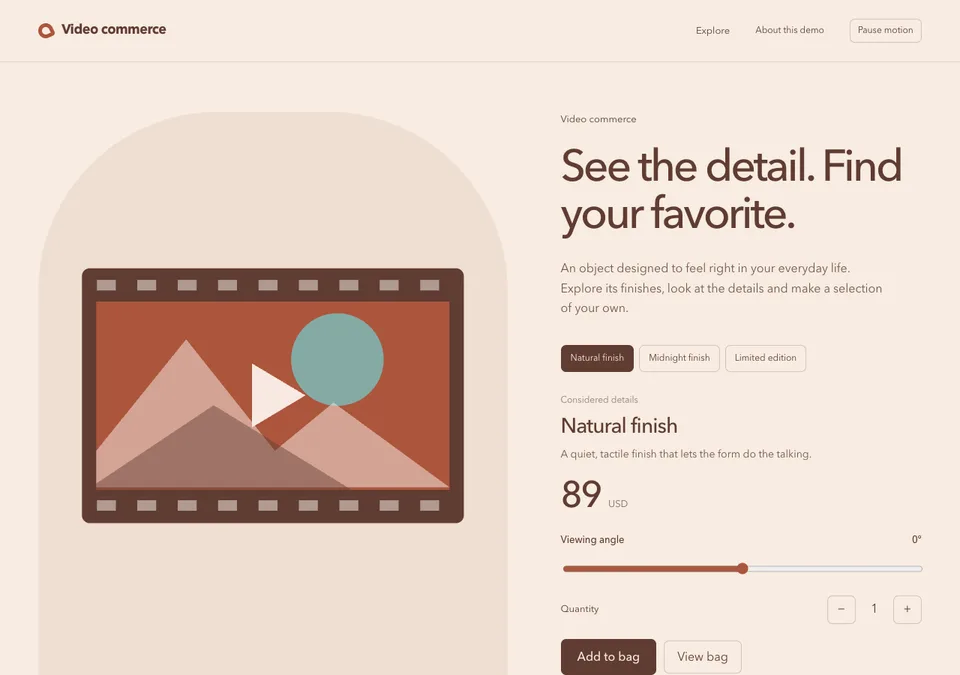 Video commerce preview