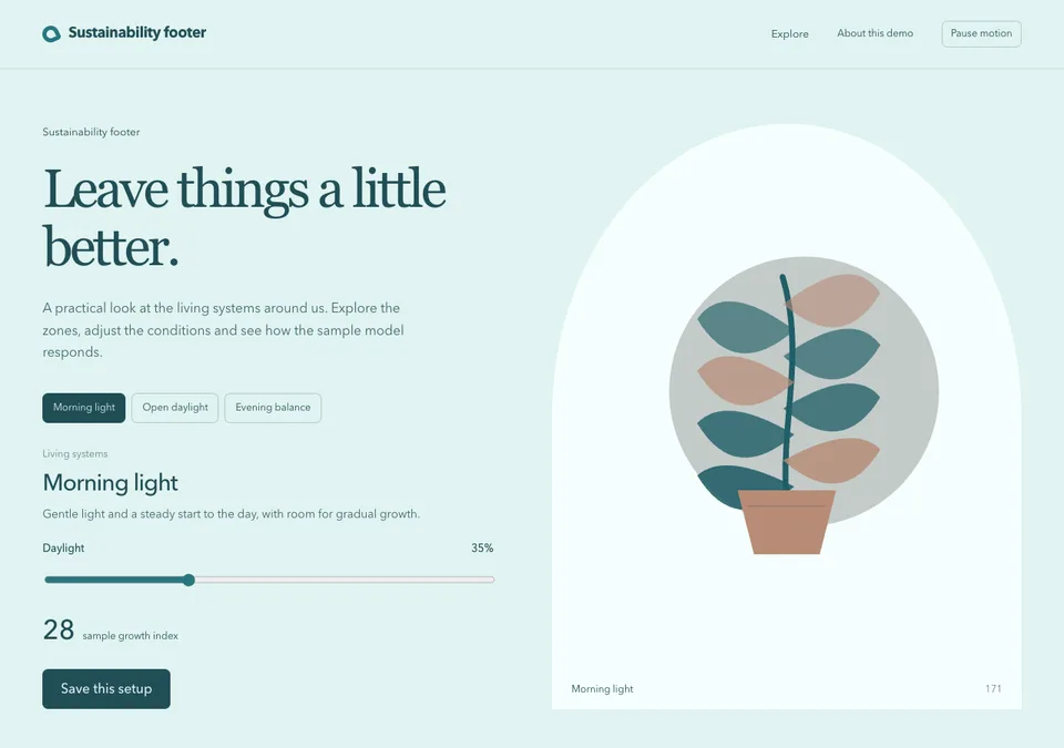 Sustainability footer preview