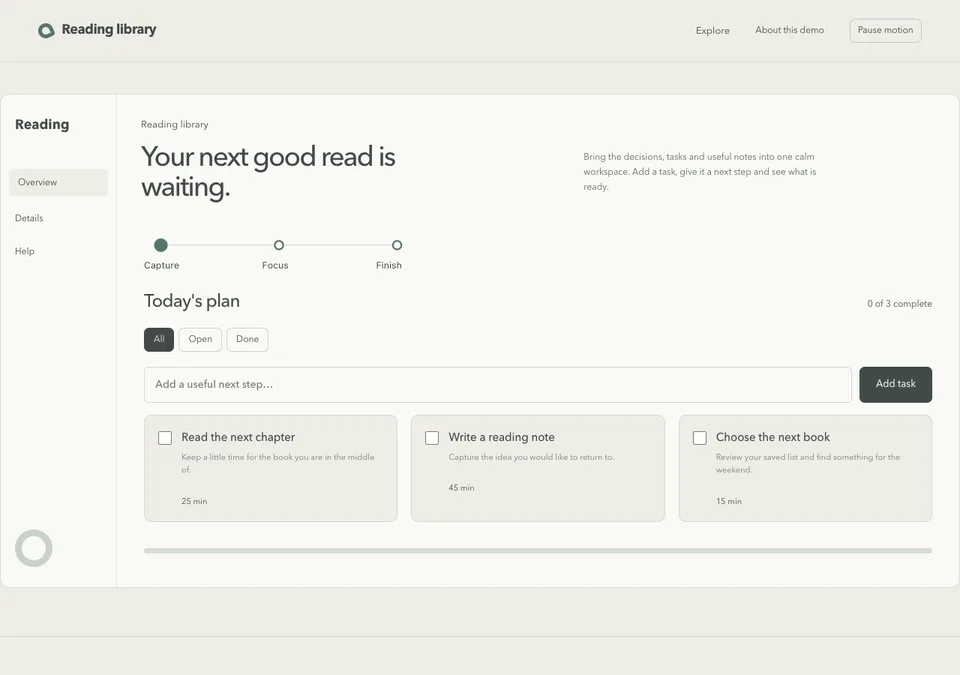 Reading library preview