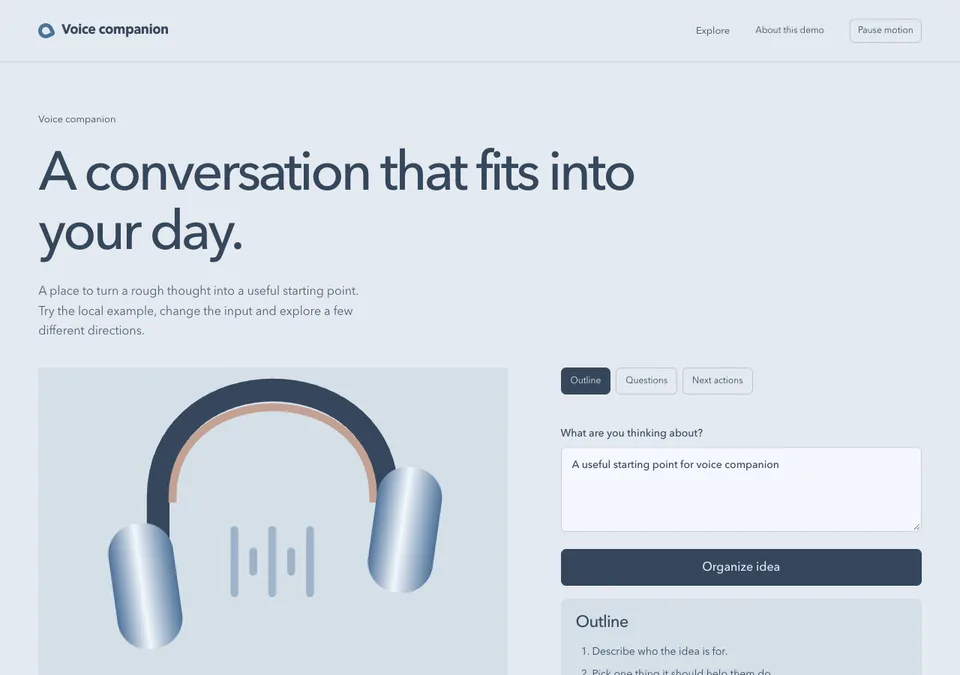 Voice companion preview