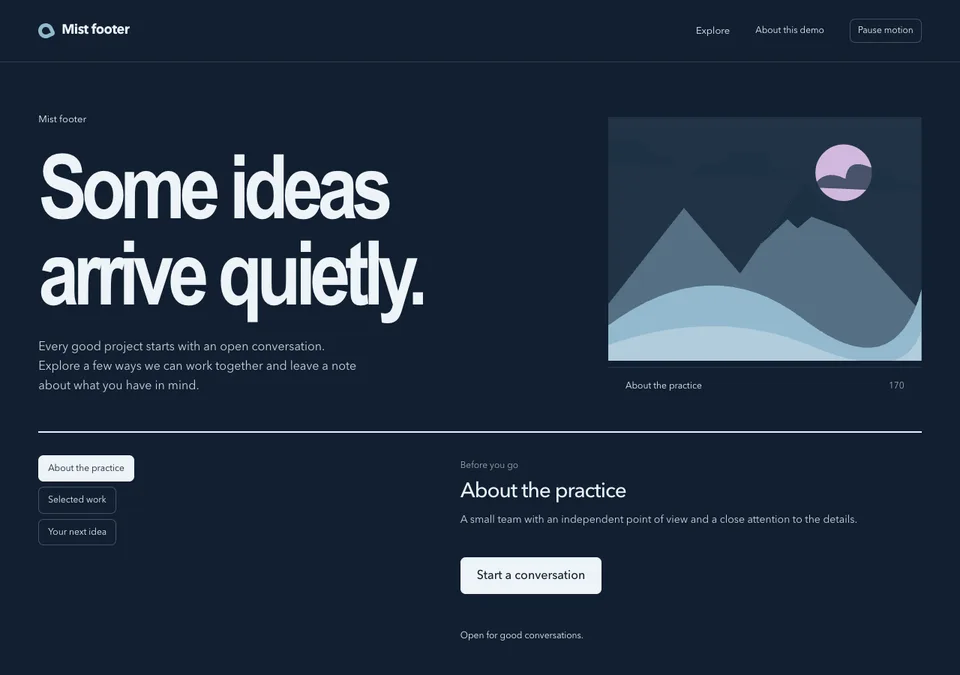 Mist footer preview