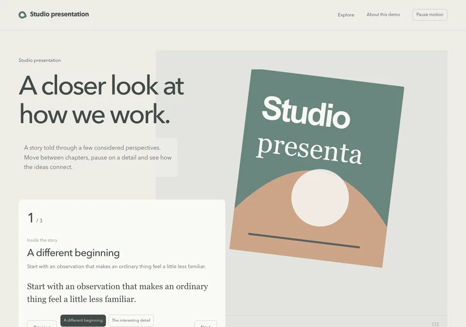Studio presentation preview