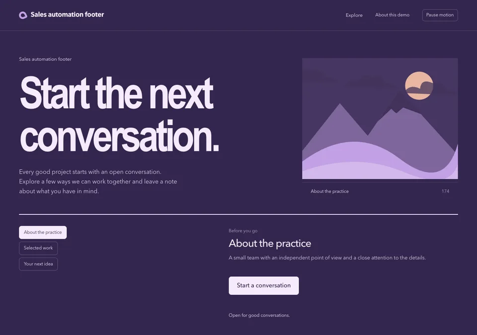 Sales automation footer preview