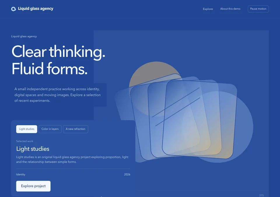Liquid glass agency preview