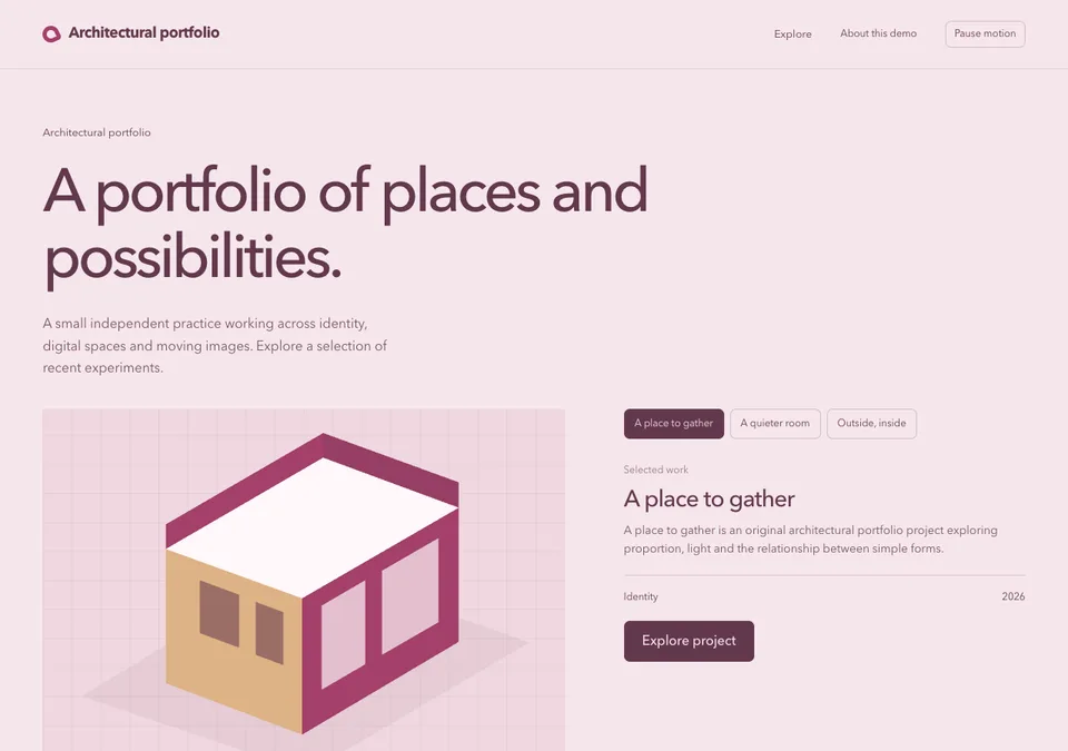 Architectural portfolio preview