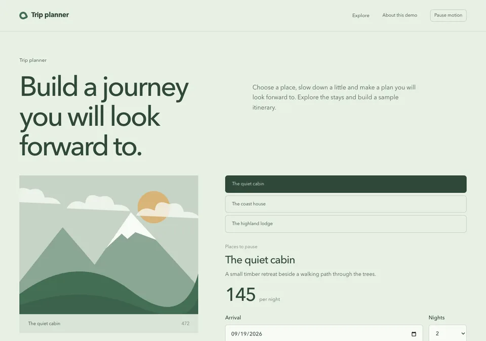 Trip planner preview