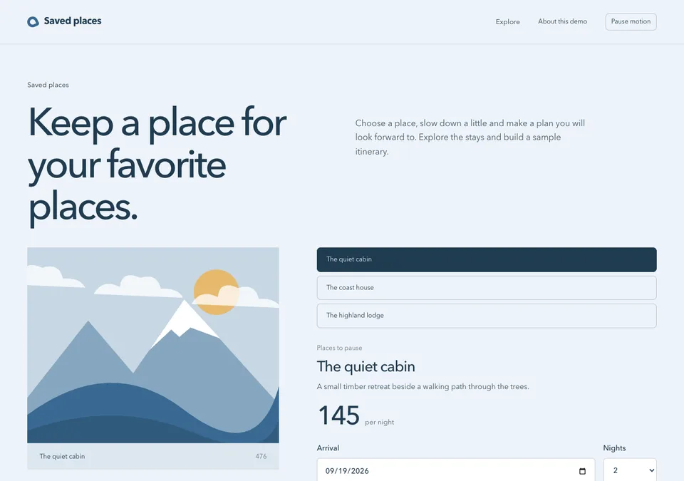 Saved places preview