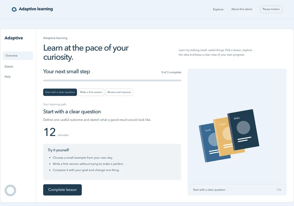 Adaptive learning preview