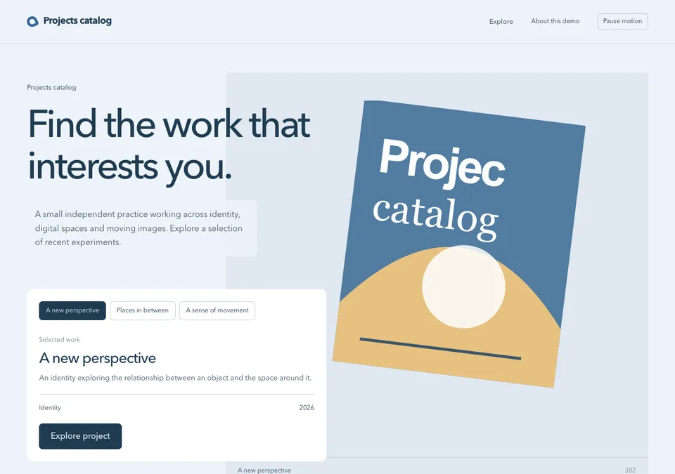 Projects catalog preview