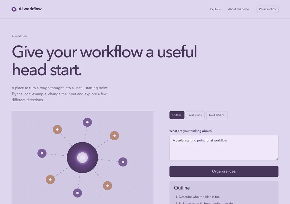 AI workflow preview