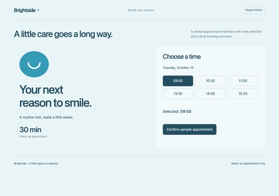Dental care screens preview