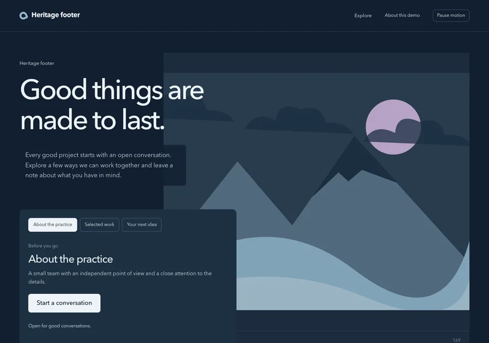 Heritage footer preview