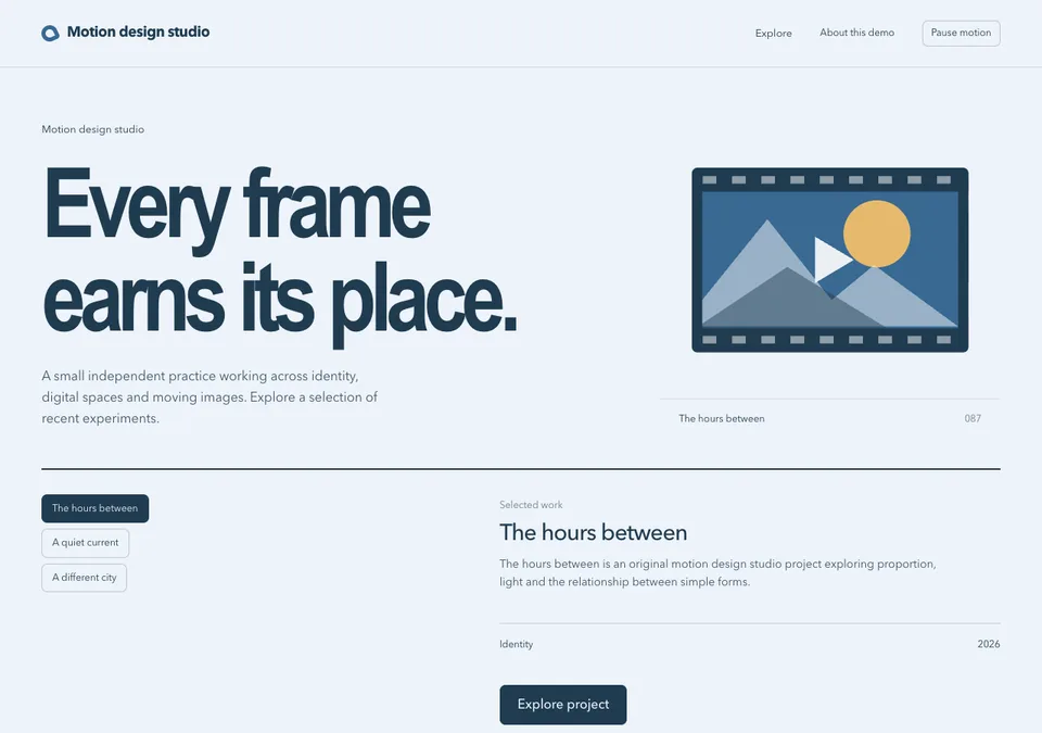 Motion design studio preview