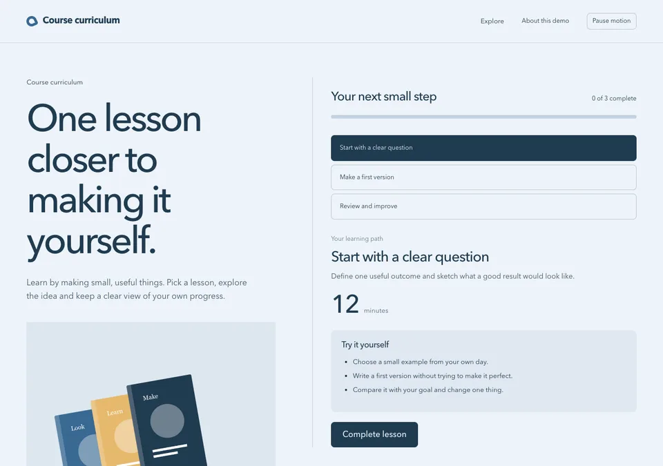 Course curriculum design preview