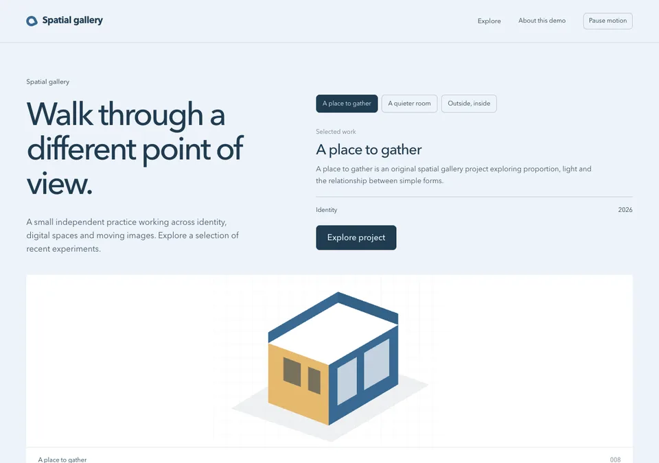 Spatial gallery design preview