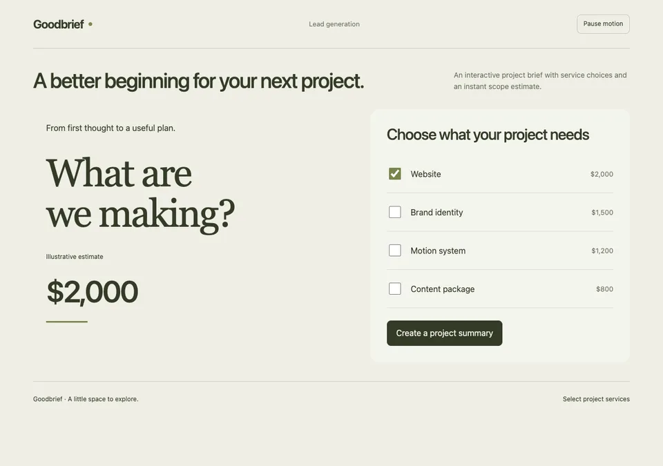 Lead generation preview