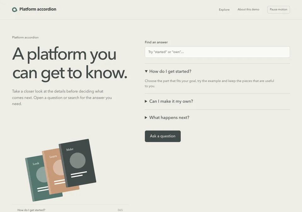 Platform accordion preview