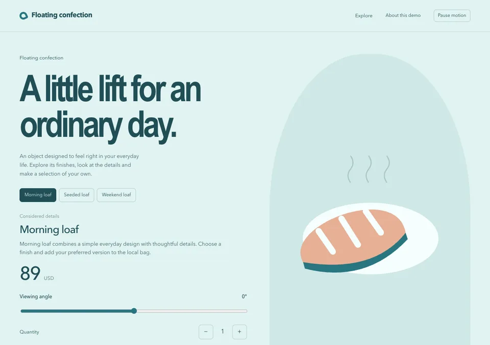 Floating confection preview