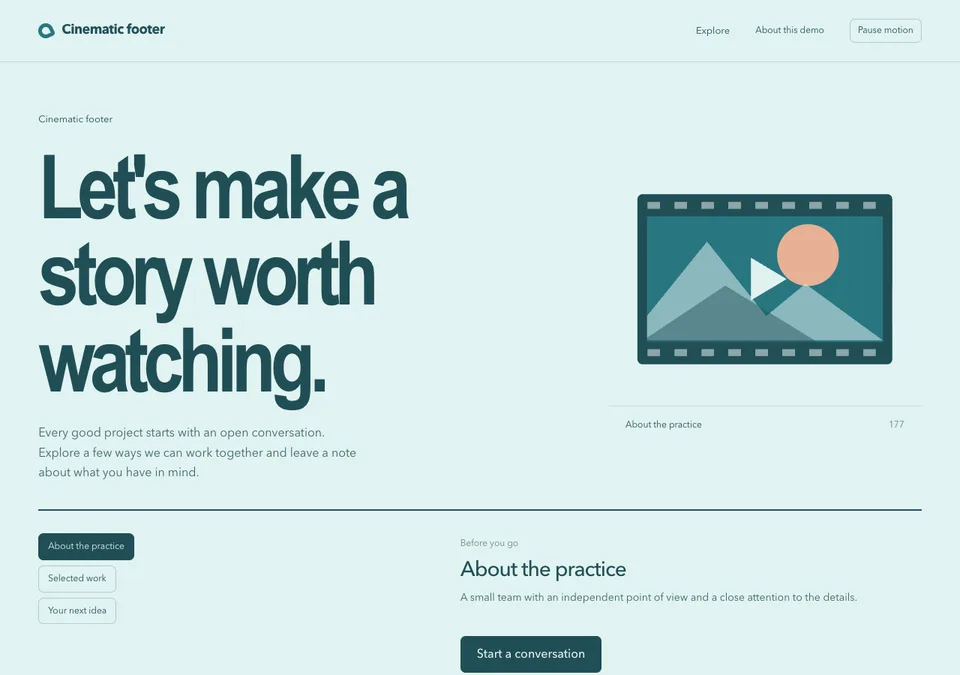 Cinematic footer preview