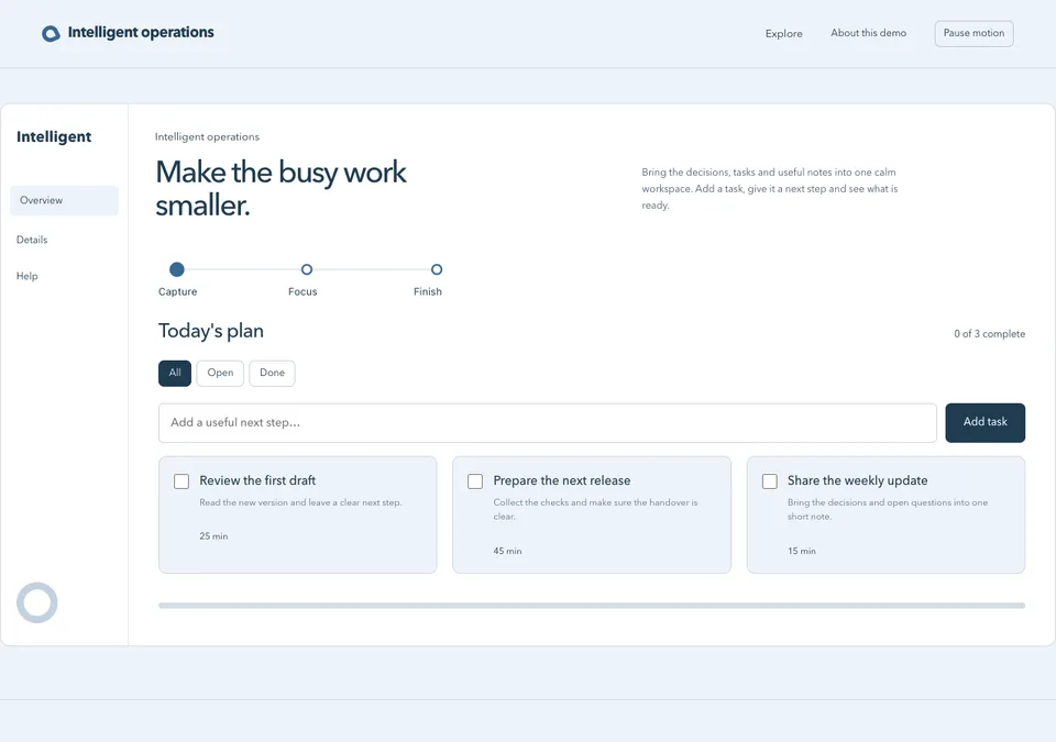 Intelligent operations design preview