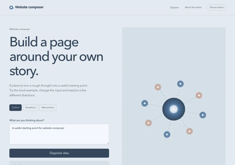 Website composer preview