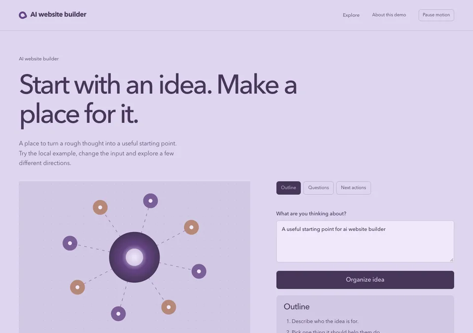 AI website builder preview