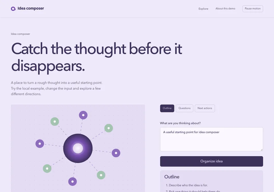 Idea composer preview
