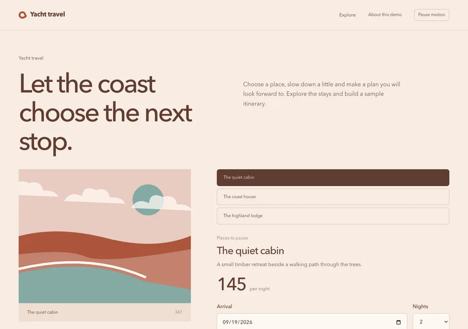 Yacht travel preview