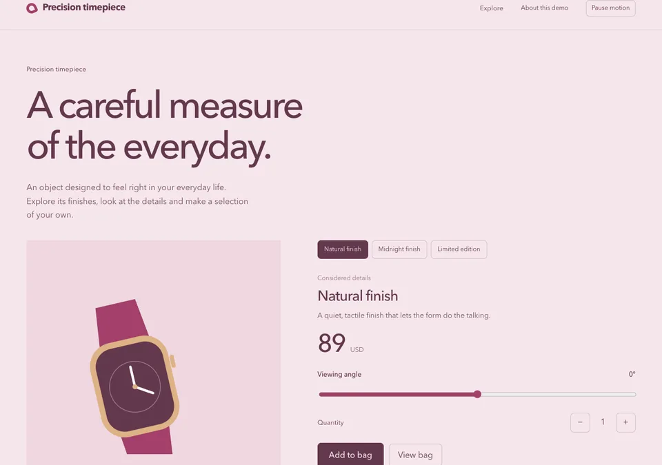 Precision timepiece preview