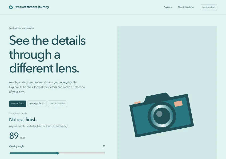 Product camera journey preview