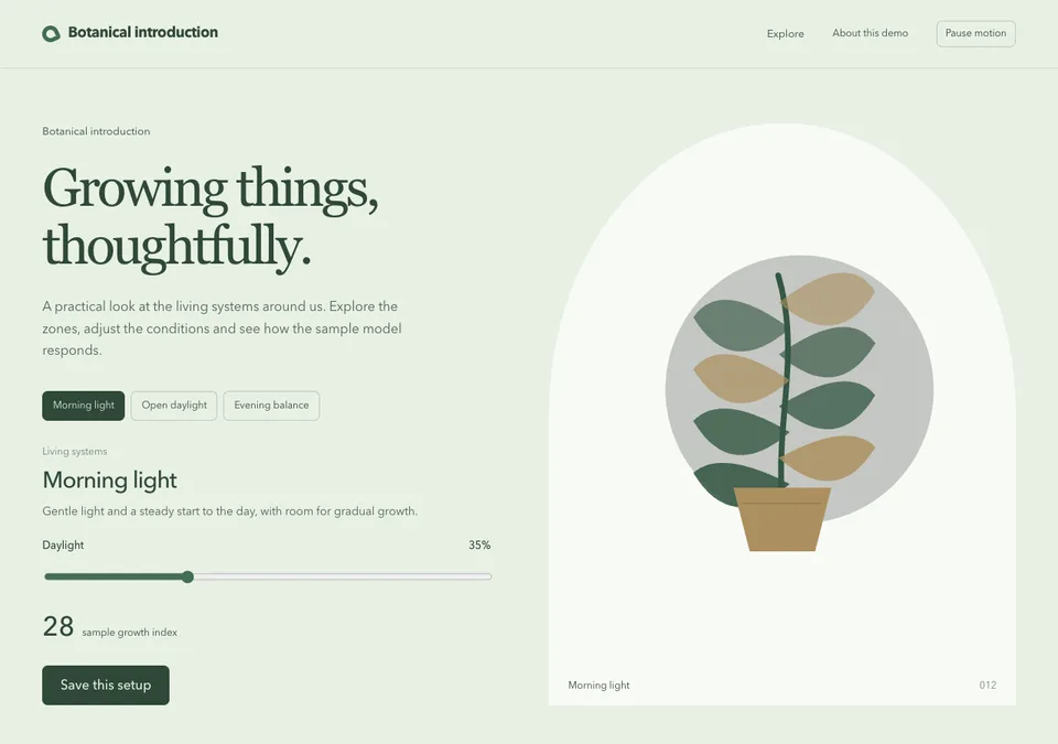 Botanical introduction design preview