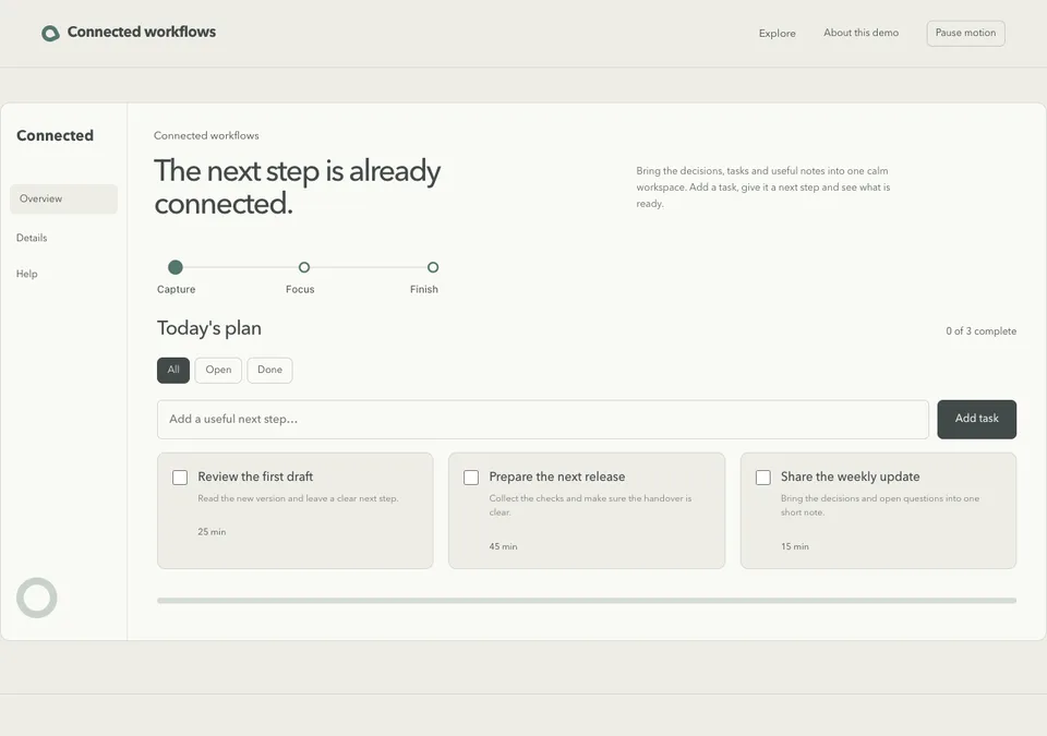 Connected workflows preview
