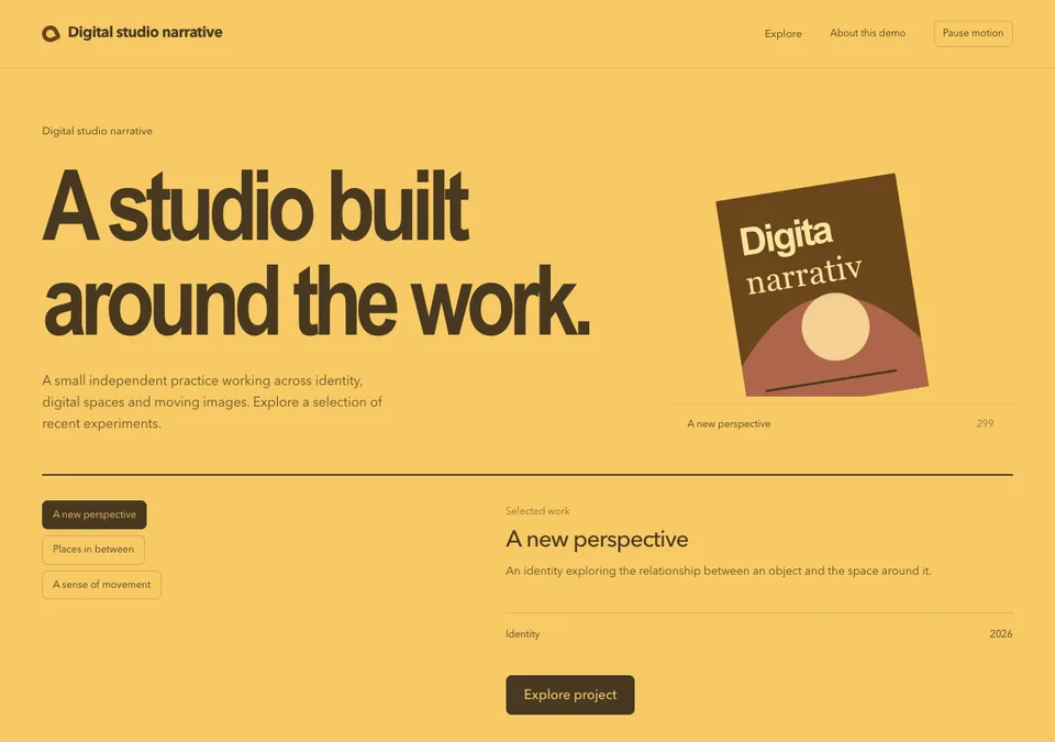 Digital studio narrative preview