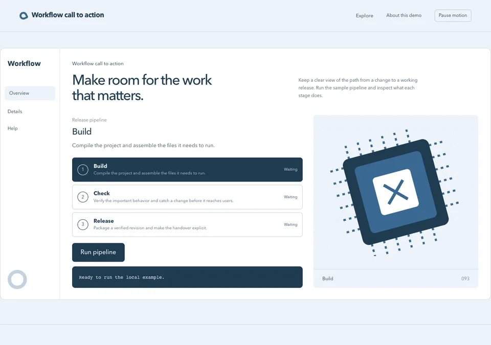 Workflow call to action preview