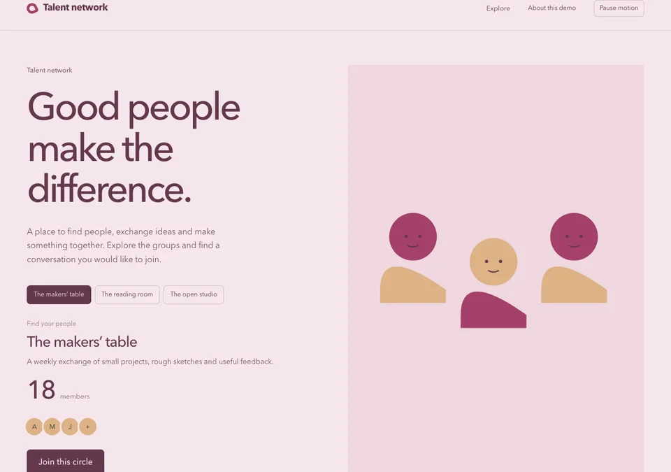 Talent network preview