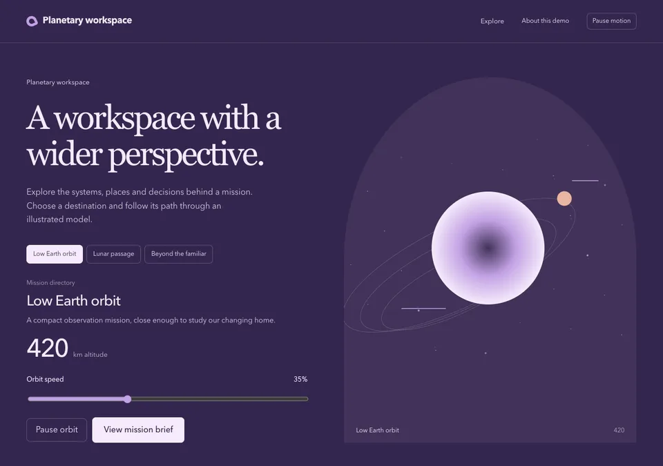 Planetary workspace preview