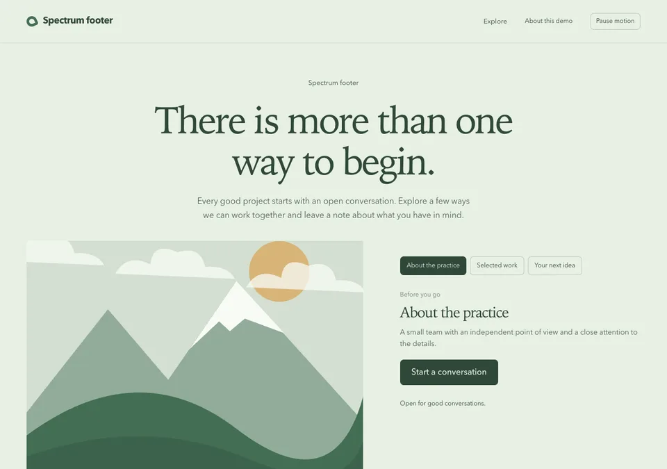 Spectrum footer preview