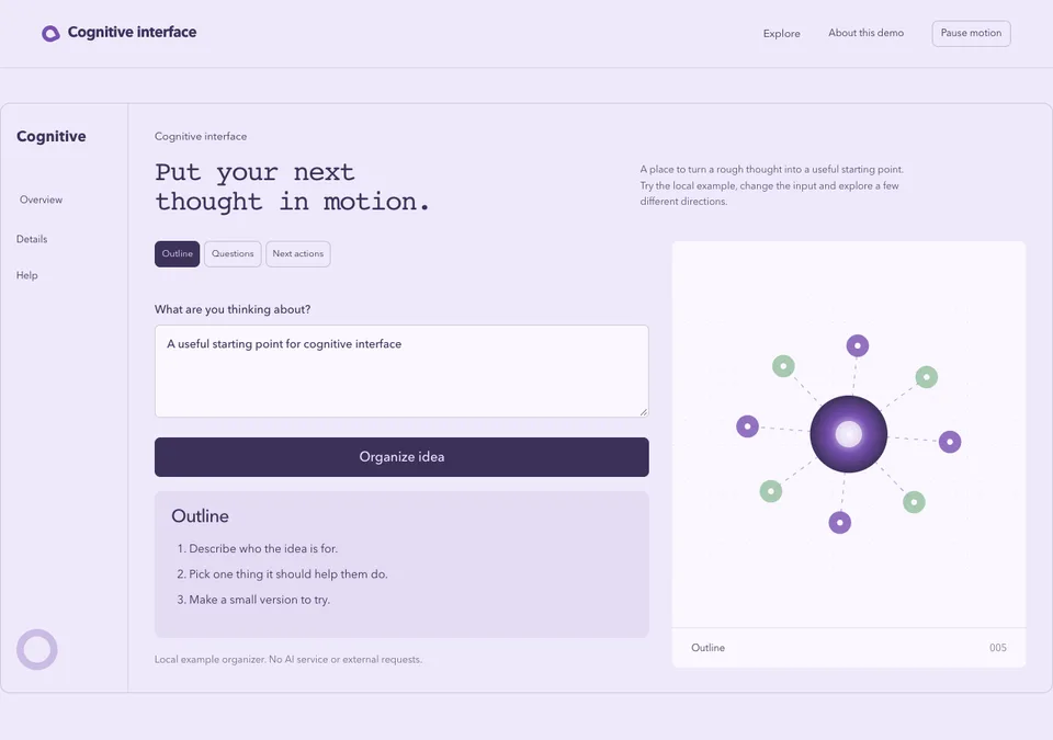 Cognitive interface design preview